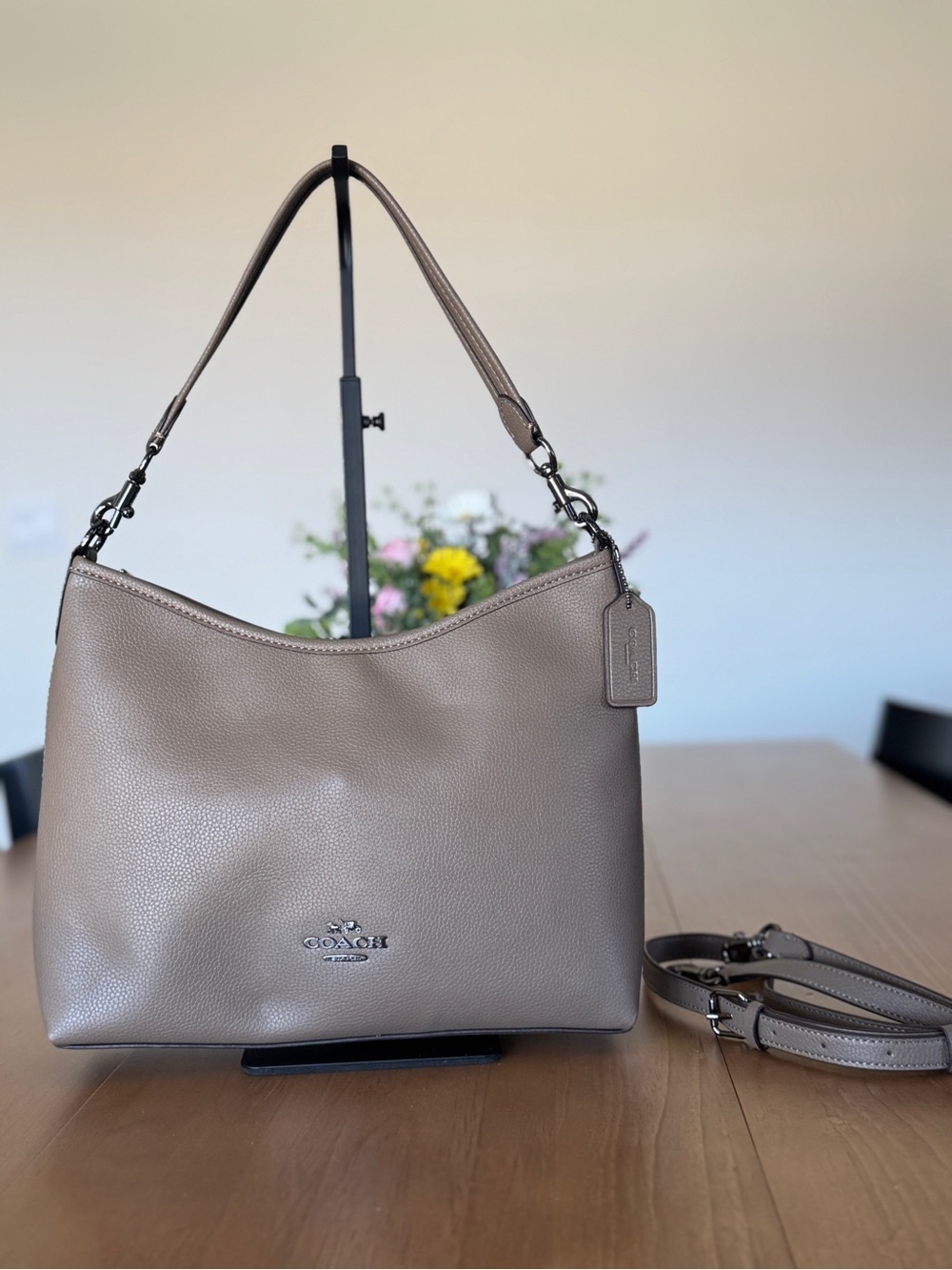 Coach Laurel in Dark Stone & gunmetal hardware